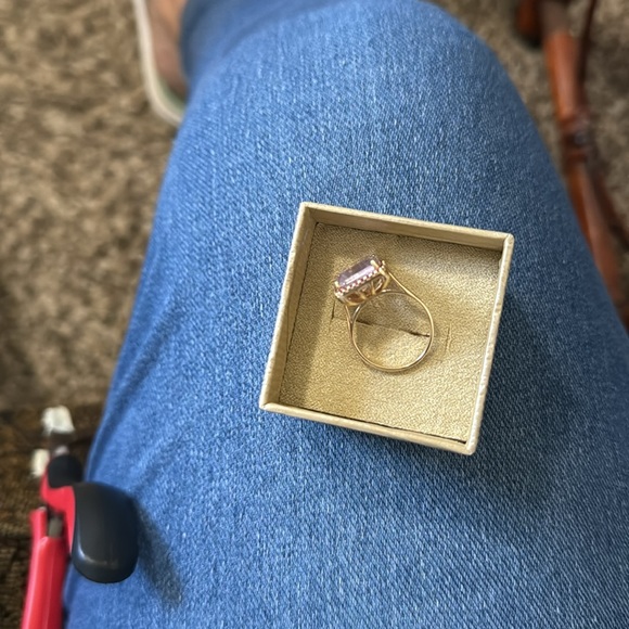 14Kgold rose de France amethyst & red pave rubies - Picture 2 of 7